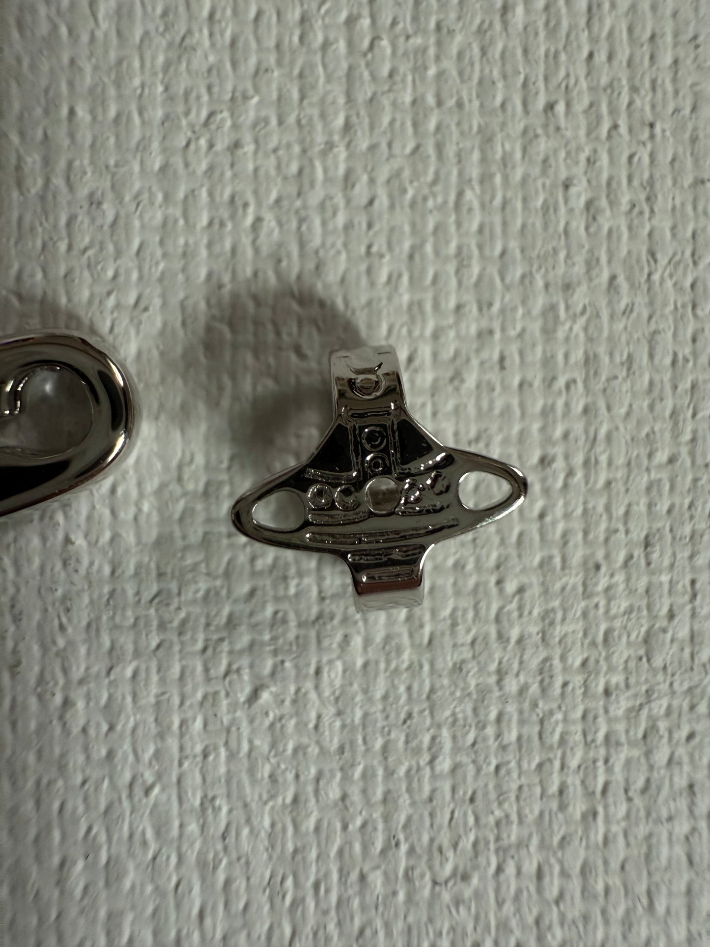 VW Safety Pin 925 Silver Orb Earrings Pre-owned