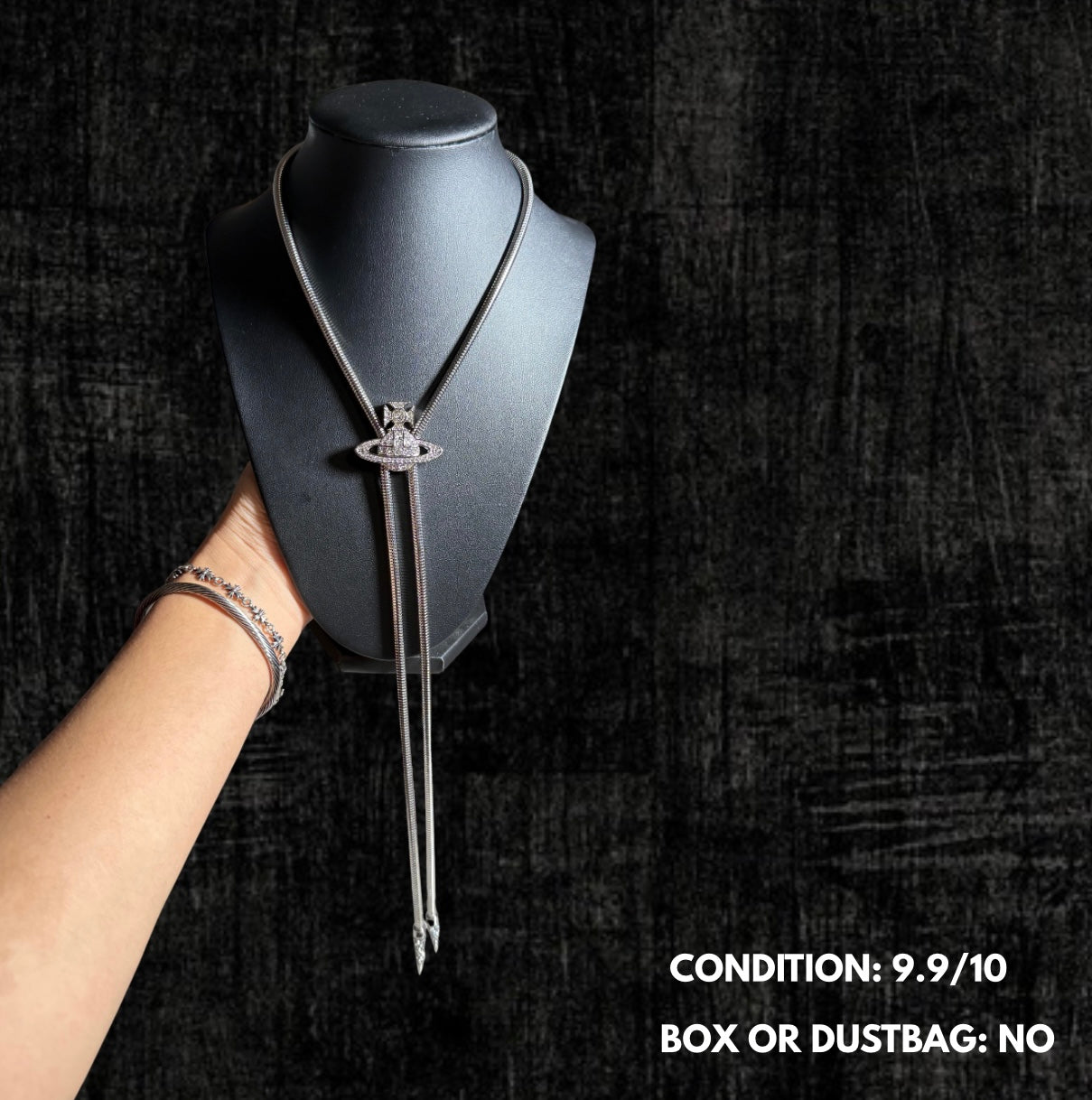 VW Platinum White Bolo Tie Pre-Loved No Box