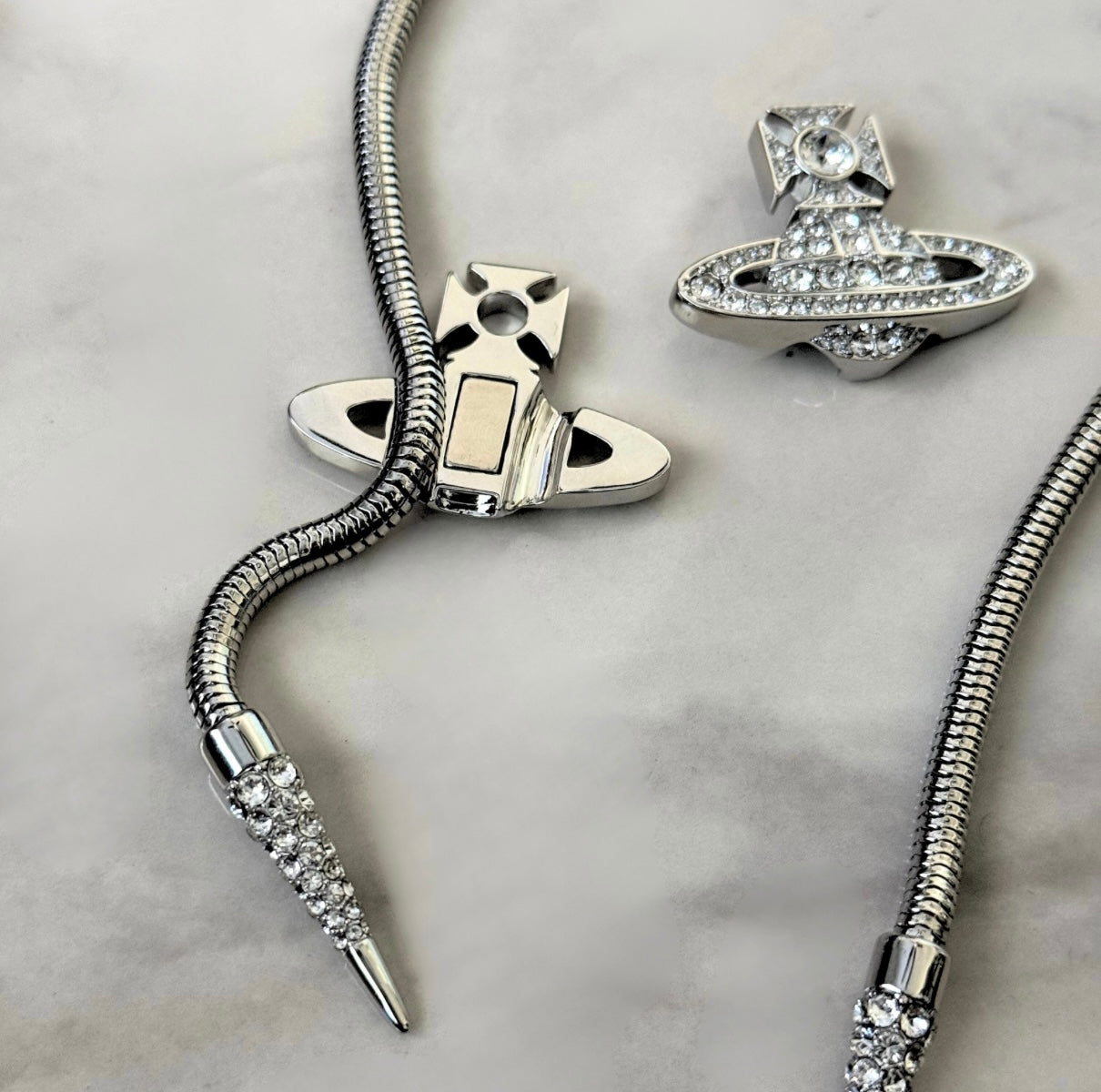 VW Platinum White Bolo Tie Pre-Loved No Box