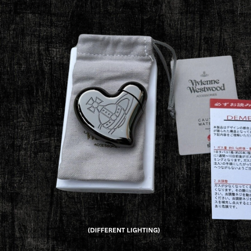 VW Gunmetal Heart Lighter Brand New